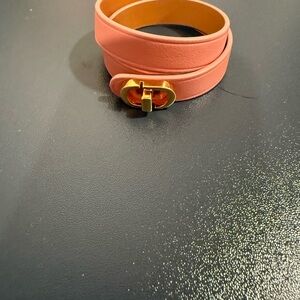 CD Pink Leather Wrap Bracelet